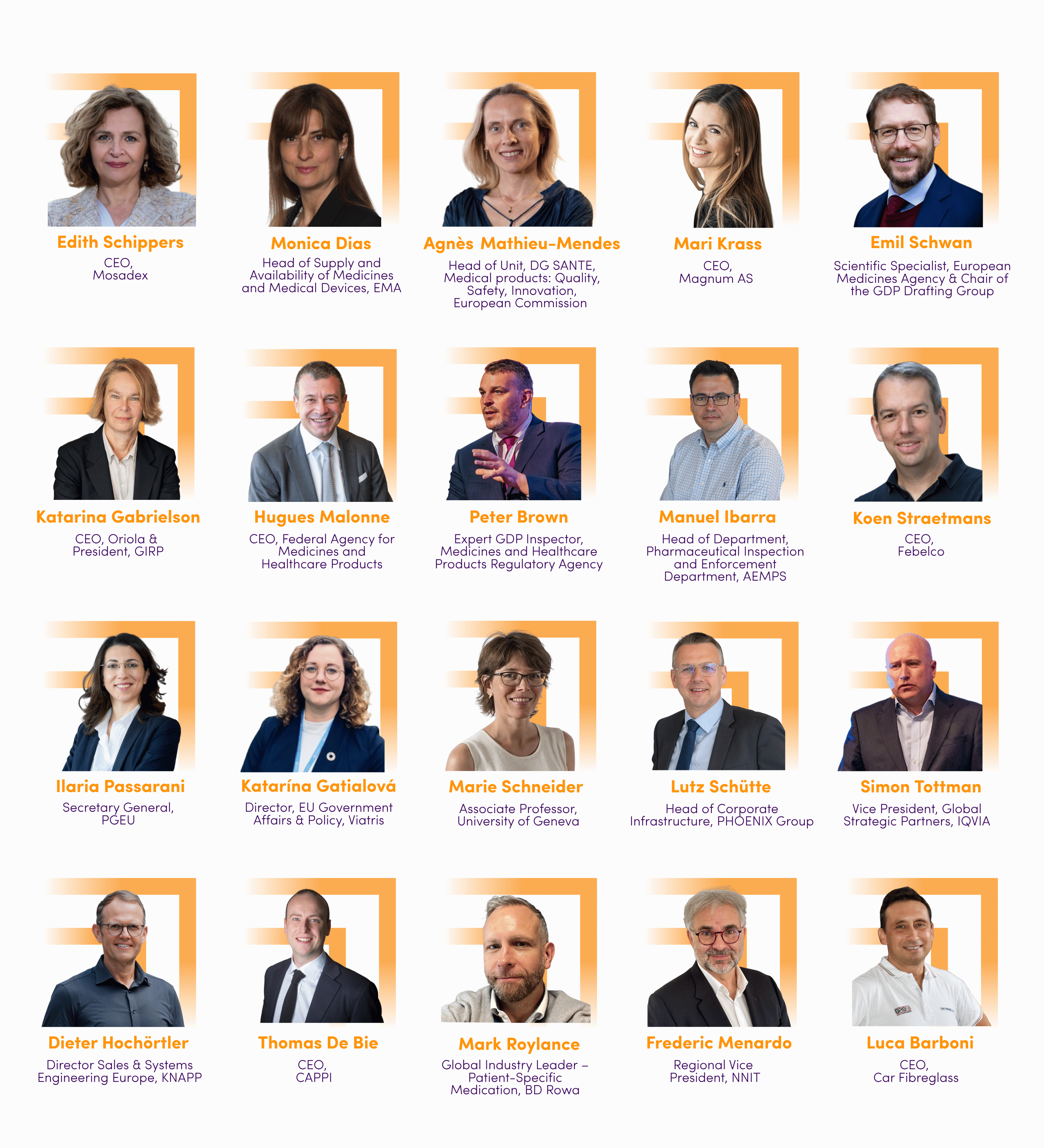 Confirmed speakers sep03